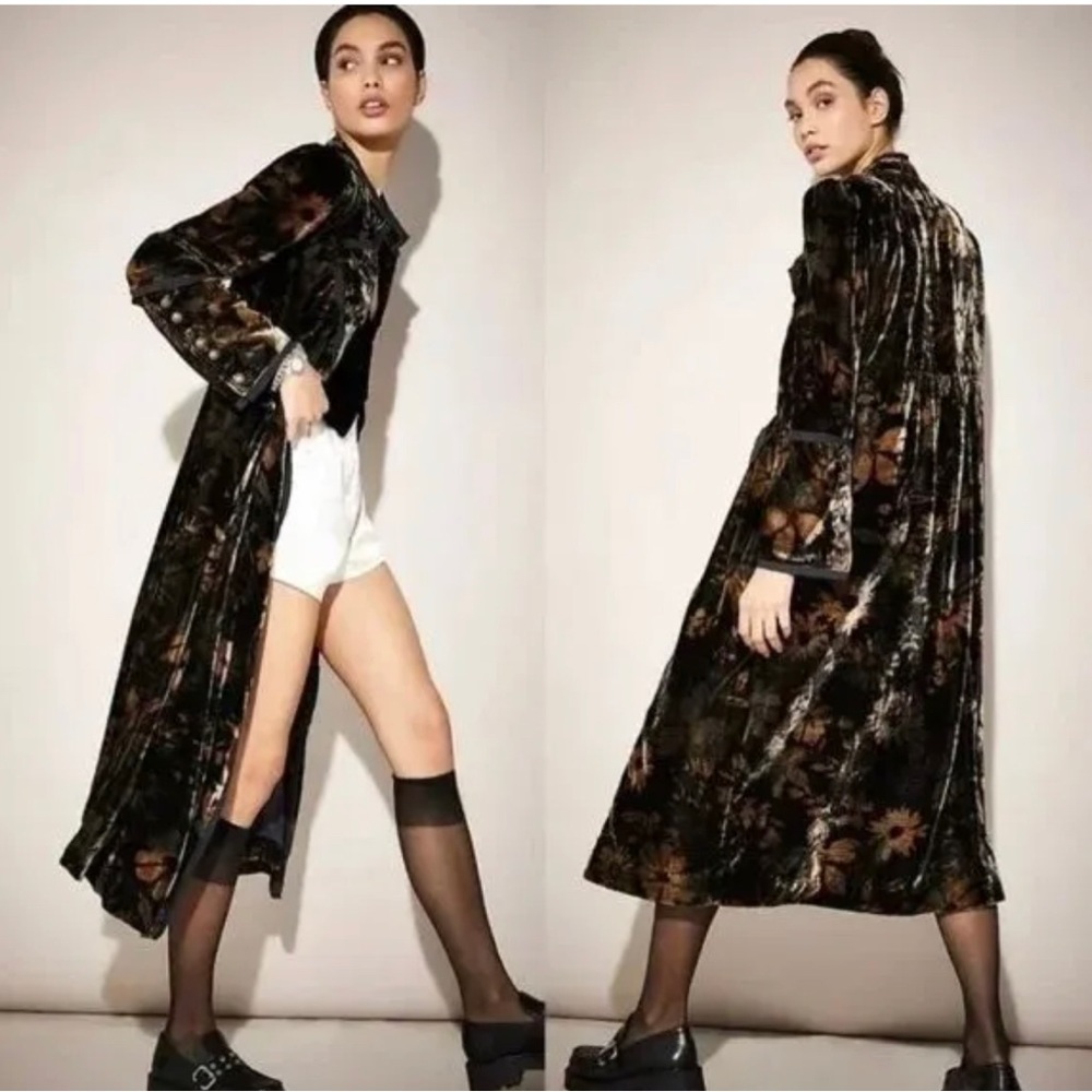 Free People Hazel Velvet duster kimono Coat - Picture 4 of 9